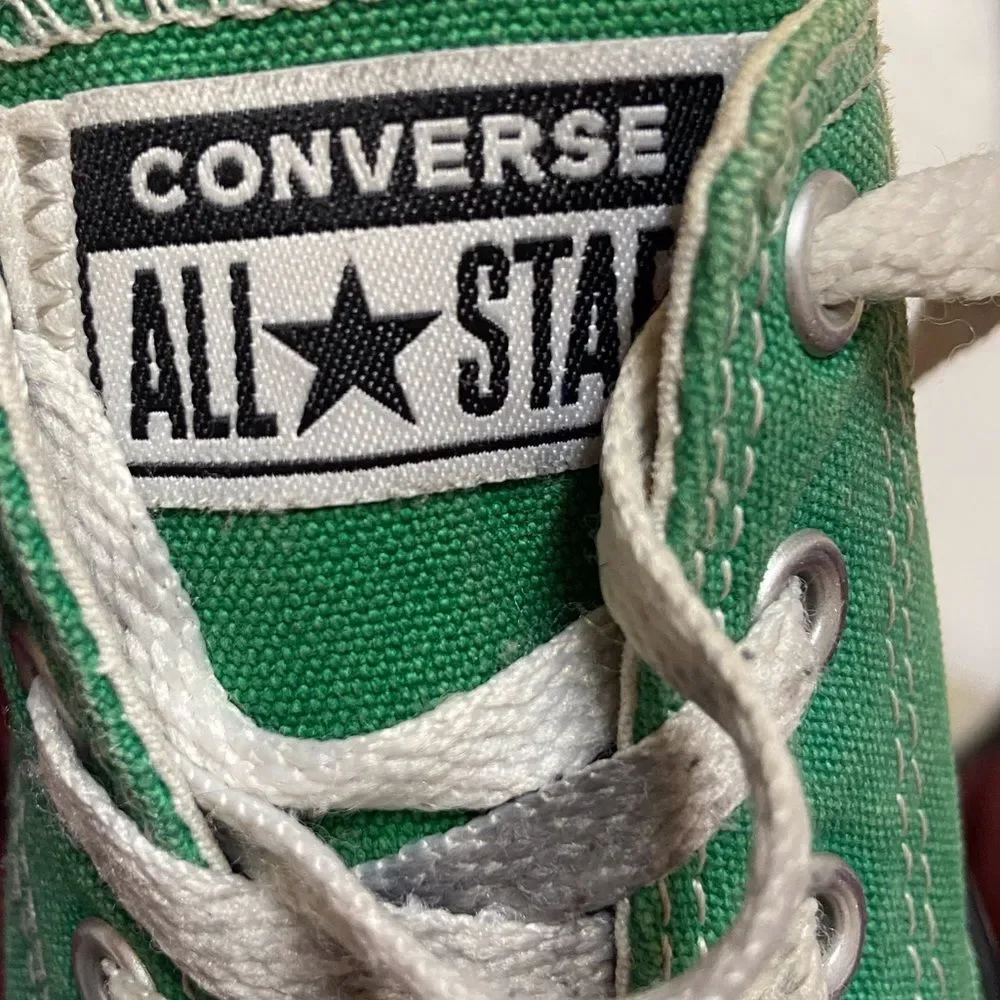 Converse Kids Green and White Sneakers Size 1